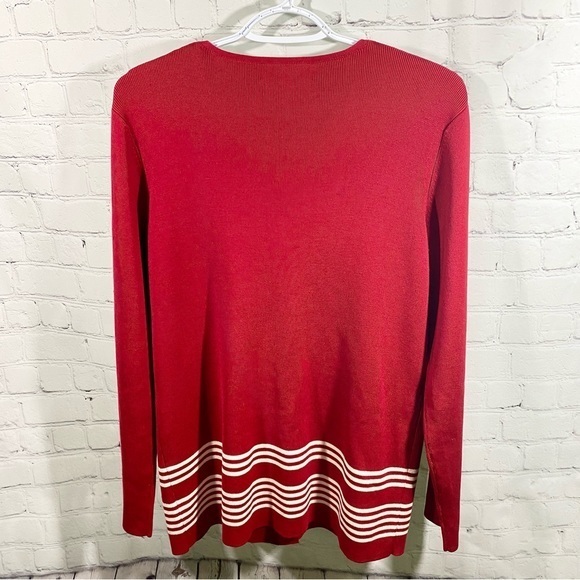 Lauren Ralph Lauren Red Silk Button Up Cardigan M - Picture 2 of 13